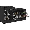 Banc à chaussures Noir 94,5x31x57 cm Aggloméré