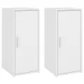 Armoires à chaussures 2 pcs Blanc 32x35x70 cm Aggloméré