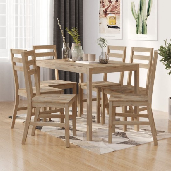 Ensemble à dîner 7 pcs Bois d'acacia solide