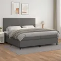 cadre de lit avec matelas Gris 200x200 cm Similicuir