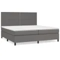 cadre de lit avec matelas Gris 200x200 cm Similicuir