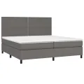 cadre de lit avec matelas Gris 200x200 cm Similicuir