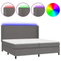 cadre de lit matelas LED Gris 200x200 cm Similicuir