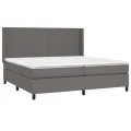 cadre de lit matelas LED Gris 200x200 cm Similicuir
