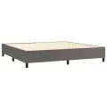 cadre de lit matelas LED Gris 200x200 cm Similicuir