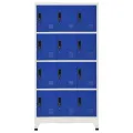 Armoire à casiers Gris et bleu 90x45x180 cm Acier