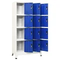 Armoire à casiers Gris et bleu 90x45x180 cm Acier