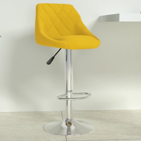 Tabouret de bar Jaune moutarde Velours