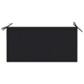 Banc de jardin avec coussin noir 112 cm Bois de teck massif