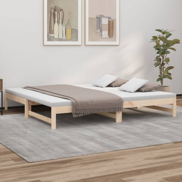 Lit coulissant sans matelas 2x(80x200) cm Bois de pin massif