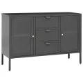 Buffet Anthracite 105x35x70 cm Acier et verre trempé