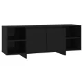 Meuble TV Noir 130x35x50 cm Bois d'ingénierie