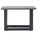 Table basse avec bord naturel Gris 60x60x40 cm Bois d'acacia