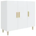 Buffet blanc 90x34x80 cm bois d'ingénierie