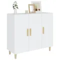 Buffet blanc 90x34x80 cm bois d'ingénierie