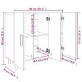 Buffet blanc 90x34x80 cm bois d'ingénierie