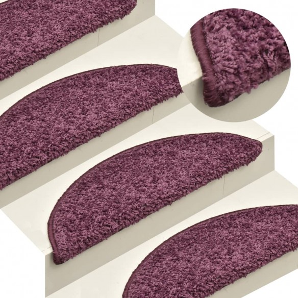 Tapis de marches d'escalier 15 pcs Violet foncé 65x21x4 cm