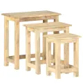 Tables gigognes 3 pcs Bois solide de manguier