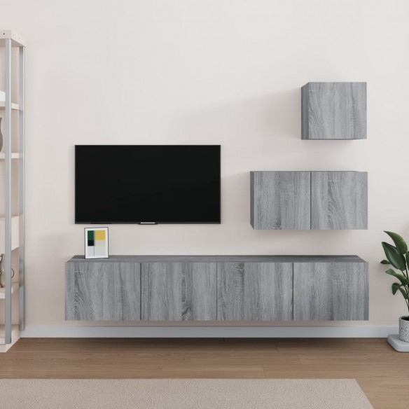 Ensemble de meubles TV 4 pcs Sonoma gris Bois d'ingénierie