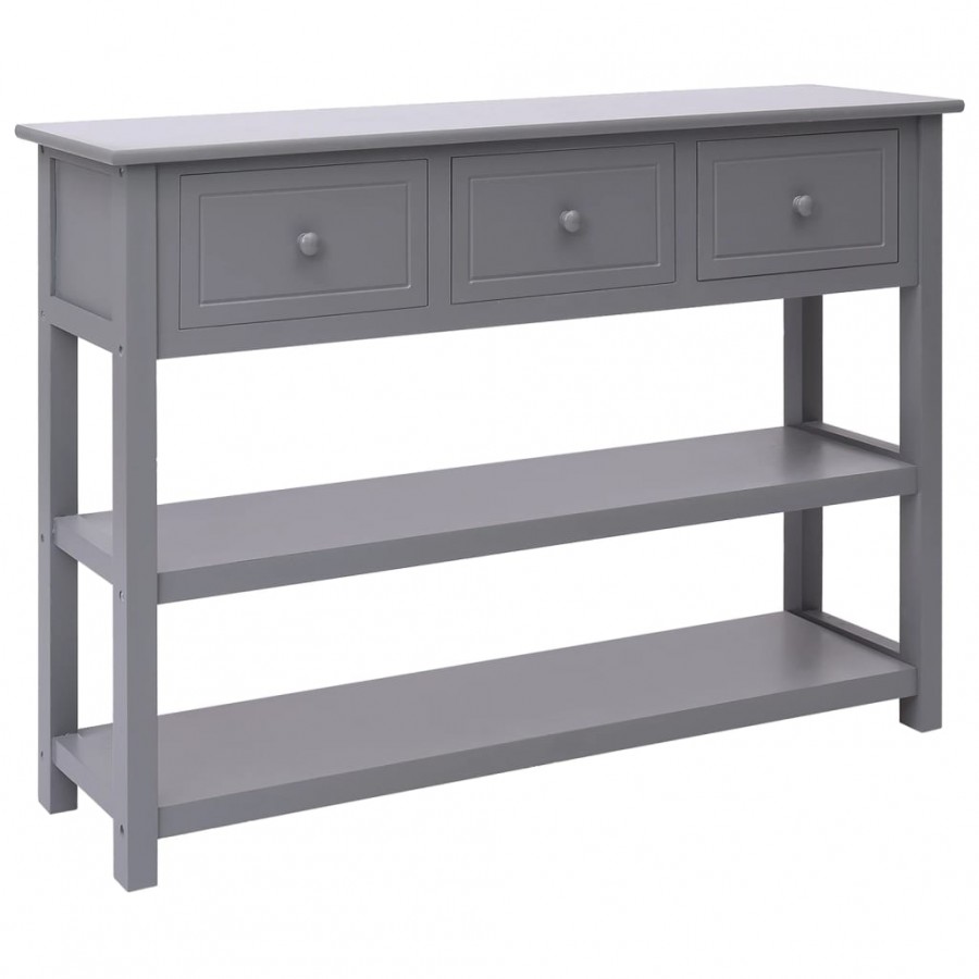 Buffet Gris 108x30x76 cm Bois de Paulownia massif