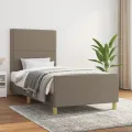Cadre de lit sans matelas taupe 90x190 cm tissu