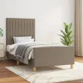 Cadre de lit sans matelas taupe 100x200 cm tissu