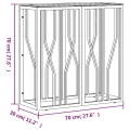 Table console 70x30x70 cm acier inoxydable et verre