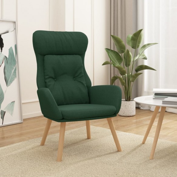 Chaise de relaxation Vert foncé Tissu