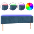 Tête de lit à LED Bleu foncé 163x16x78/88 cm Velours
