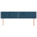Tête de lit avec oreilles Bleu foncé 163x16x78/88 cm Velours