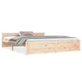 Cadre de lit sans matelas bois massif 150x200 cm