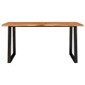Table à manger 160x80x75 cm bois d'acacia solide à bord vif