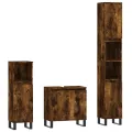 Ensemble d'armoires de salle de bain 3 pcs chêne fumé