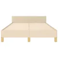 Cadre de lit sans matelas crème 120x200 cm tissu
