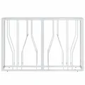 Table console 110x30x70 cm acier inoxydable et verre