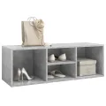 Banc à chaussures Gris béton 105x35x35 cm Aggloméré