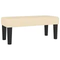 cadre de lit et matelas Crème 90x190 cm Tissu