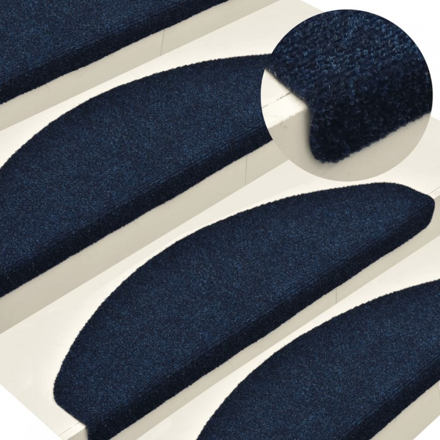 Tapis autoadhésifs de marches 10 pcs Bleu 65x21x4 cm Aiguilleté