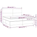 cadre de lit et matelas et LED Noir 200x200 cm Tissu