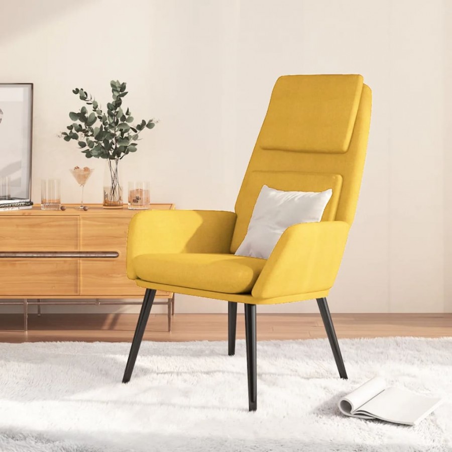 Chaise de relaxation Jaune moutarde Tissu