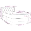 cadre de lit et matelas Vert foncé 80x200 cm Velours