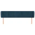 Tête de lit avec oreilles Bleu foncé 203x23x78/88 cm Velours
