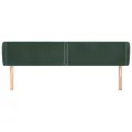 Tête de lit avec oreilles Vert foncé 203x23x78/88 cm Velours