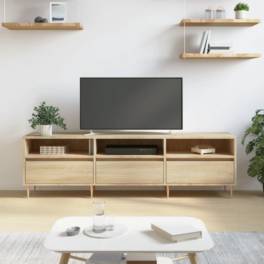 Meuble TV chêne sonoma 150x30x44,5 cm bois d'ingénierie