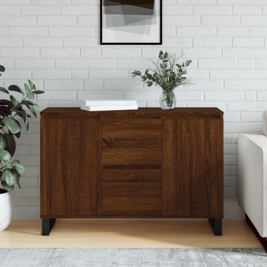 Buffet chêne marron 104x35x70 cm bois d'ingénierie