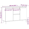 Buffet blanc 104x35x70 cm bois d'ingénierie