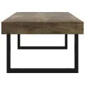 Table basse Marron foncé et noir 120x60x40 cm MDF et fer