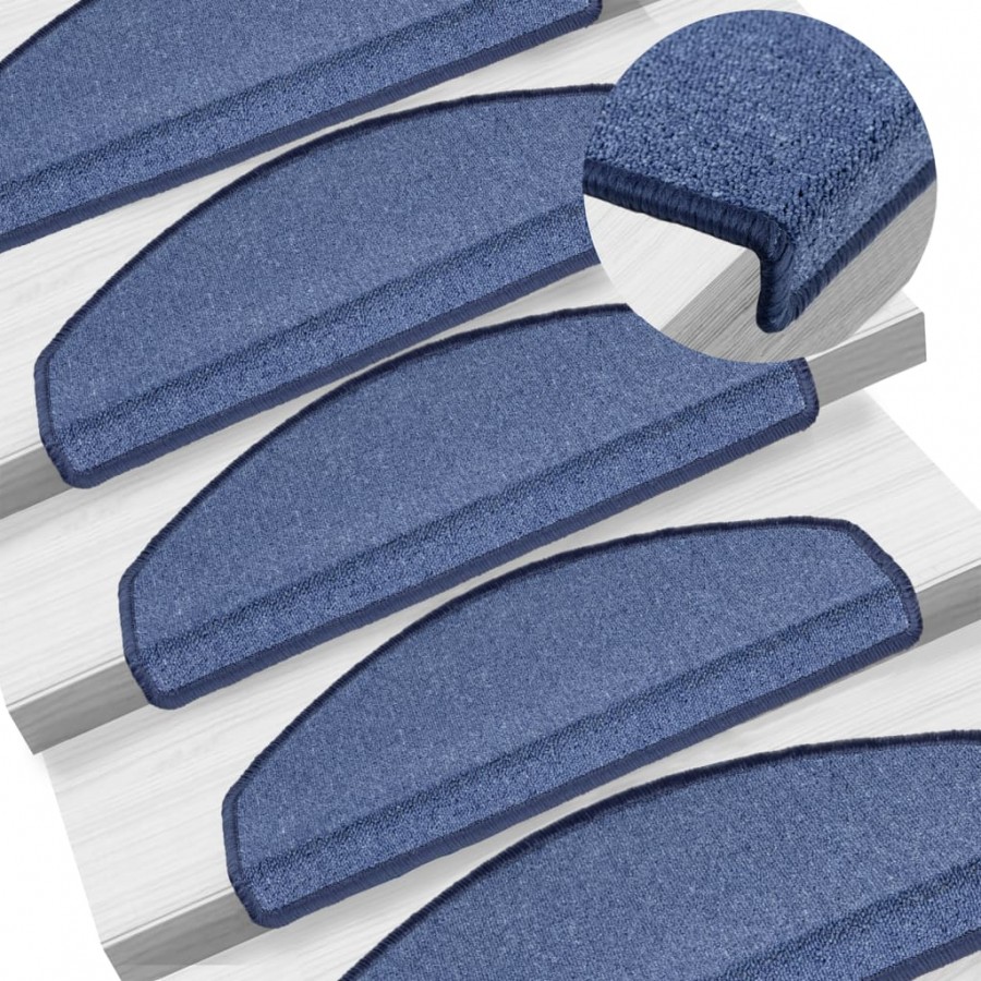 Tapis d'escalier 10 pcs 65x24x4 cm Bleu