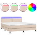 cadre de lit avec matelas LED Cappuccino 180x200 cm