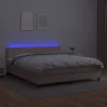 cadre de lit avec matelas LED Cappuccino 180x200 cm